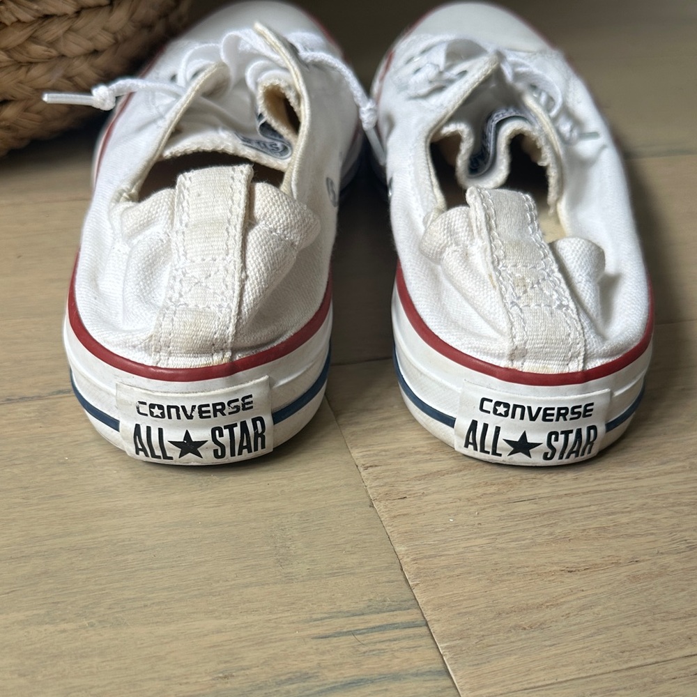 Converse All Star Slip On Shoreline Sneakers White Canvas Classic Clean Girl - Picture 3 of 7